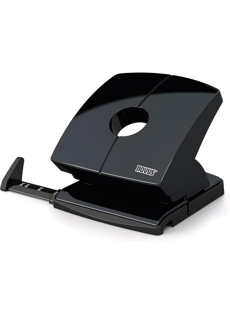 NOVUS P225 Hole Punch (30 Sheets, Shape-Specified Stop Bar, Metal/Plastic) Black - Image 1